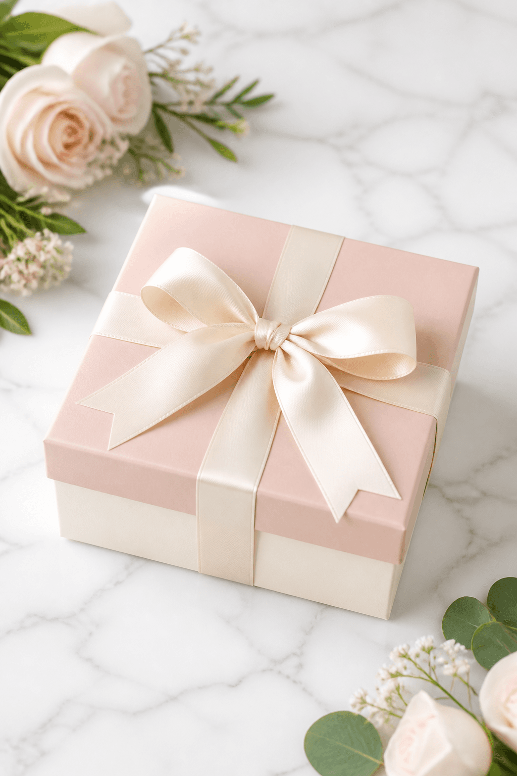 Bridesmaid proposal gift box open on linen