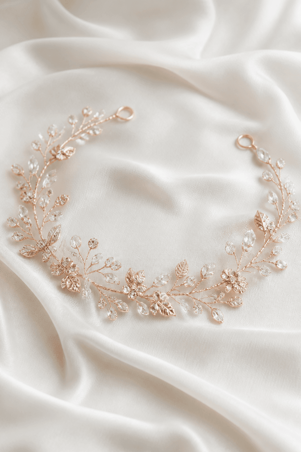 Rose gold bridal hair vine